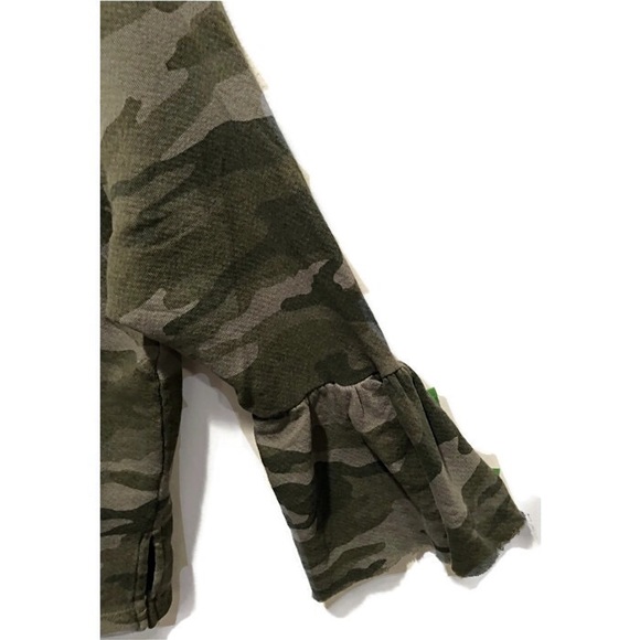 CURRENT/ELLIOT RUFFLE SLEEVE PULLOVER SWEATSHIRT - Picture 2 of 2